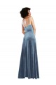 Sleeveless Cowl Neck Criss Cross Open Back Stretch Velvet Sheath Semi Formal Evening Dress Online
