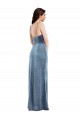 Sleeveless Spaghetti Straps Low Back Stretch Velvet Trumpet Formal Evening Dress Online