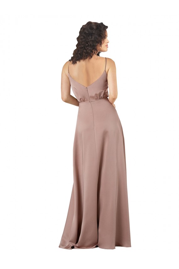 Sleeveless V-Neck Silky Satin A-Line Formal Evening Gown Online