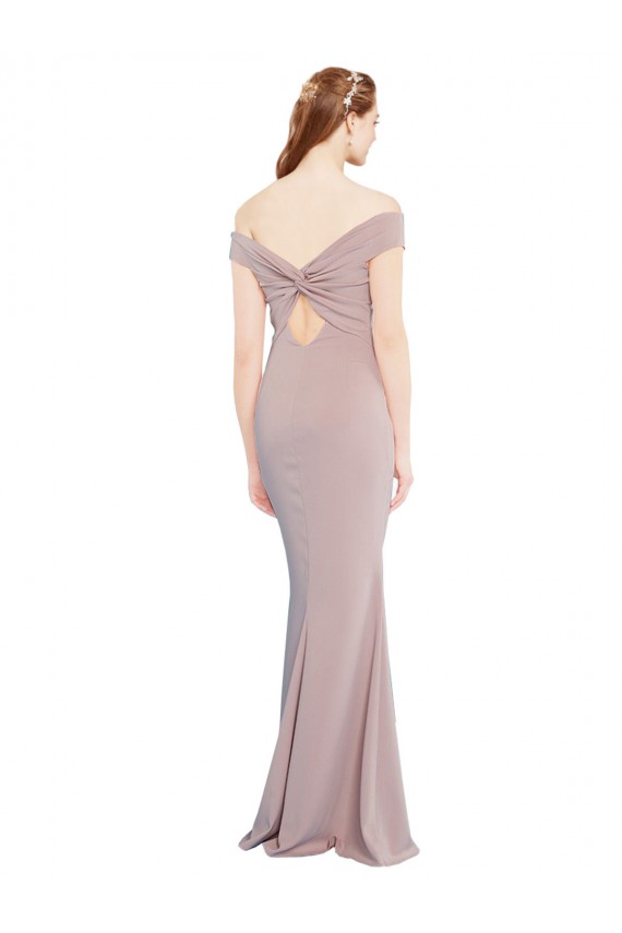 Sleeveless Off the Shoulder Keyhole Back Stretch Crepe Mermaid Formal Evening Dress Online