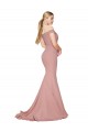 Sleeveless Dusty Pink Off the Shoulder Stretch Crepe Mermaid Formal Evening Dress Online