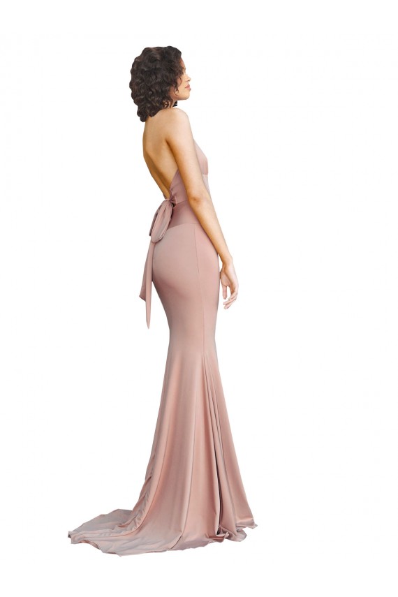Sleeveless V-Neck Low Back Spandex Mermaid Formal Evening Dress Online