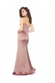 Sleeveless V-Neck V-Back Silky Satin Sheath Black Tie Evening Dress Online