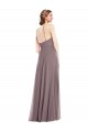 Sleeveless Halter Neck Low Back Soft Chiffon A-Line Formal Evening Dress Online