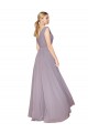 Sleeveless Dusty Rose V-Neck V-Back Soft Chiffon A-Line Formal Evening Dress Online