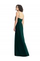 Sleeveless Ever Green V-Neck Low Back Soft Chiffon A-Line Semi Formal Evening Dress Online
