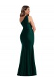 Sleeveless Ever Green One Shoulder Silky Satin Mermaid Plus Size Formal Evening Dress Online