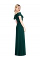 Cold Shoulder Ever Green Spaghetti Straps Soft Chiffon Trumpet Semi Formal Evening Dress Online