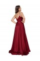 Sleeveless Spaghetti Straps Low Back Silky Satin A-Line Black Tie Evening Dress Online