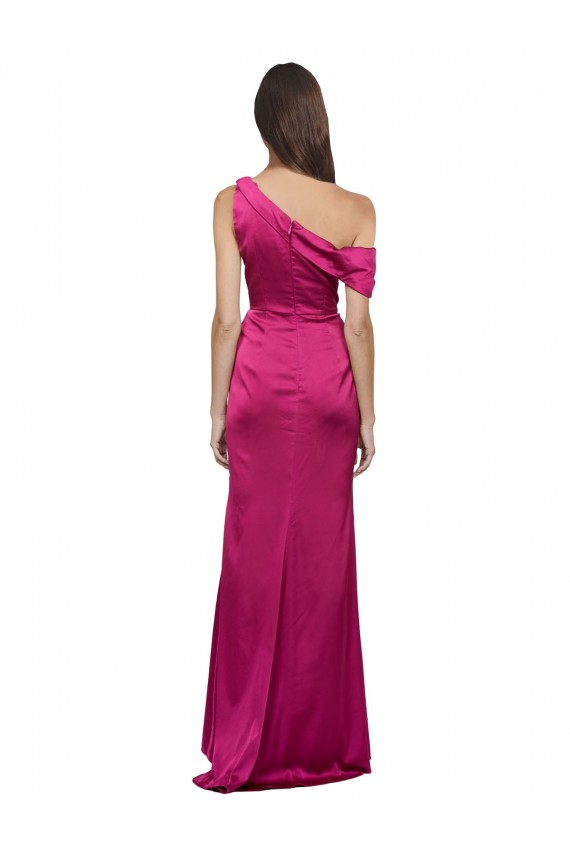 Sleeveless One Shoulder Stretch Satin A-Line Evening Dress Online
