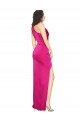 Sleeveless Fuchsia One Shoulder Silky Satin Sheath Formal Evening Dress Online