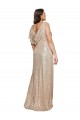 Sleeveless V-Neck Sequin A-Line Black Tie Plus Size Evening Dress Online