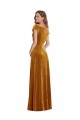 Cap Sleeves V-Neck Stretch Velvet Sheath Formal Evening Dress Online