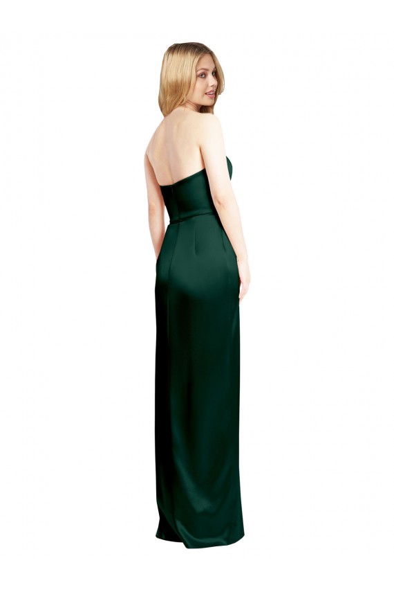 Sleeveless Hunter Scoop Neck Stretch Satin A-Line Formal Evening Dress Online