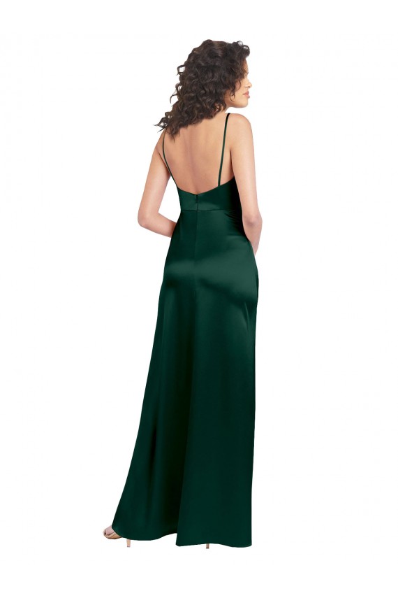 Sleeveless Scoop Neck Open Back Stretch Satin A-Line Formal Evening Dress Online