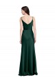Sleeveless Cowl Neck V-Back Stretch Satin Sheath Black Tie Evening Dress Online