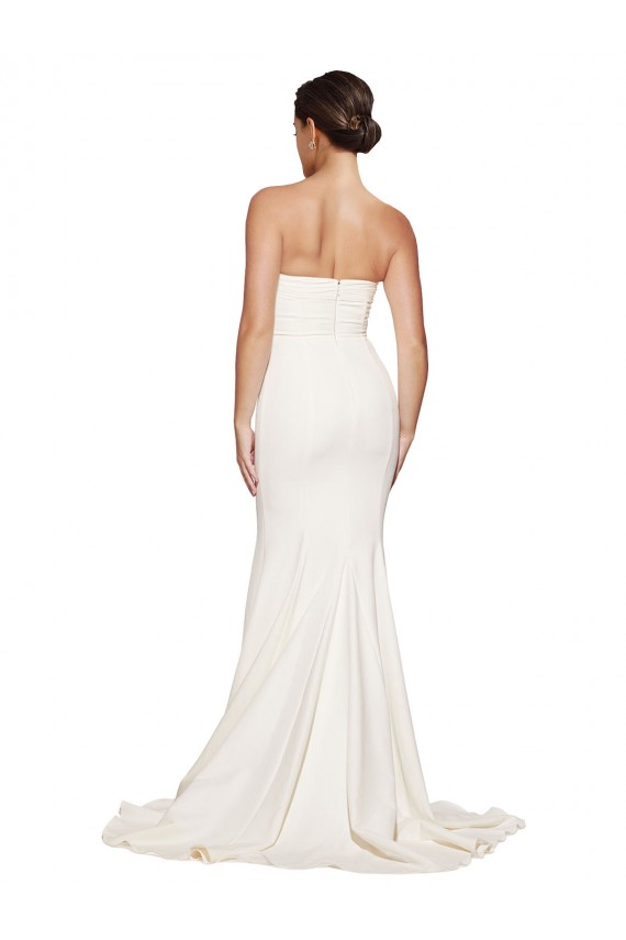 Sleeveless Cowl Neck Low Back Stretch Satin Mermaid Evening Dress Online