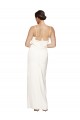 Sleeveless Ivory Halter Neck Low Back Stretch Satin Sheath Formal Evening Dress Online