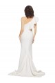 Sleeveless Ivory One Shoulder Stretch Crepe Sheath Semi Formal Evening Dress Online
