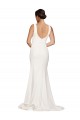 Sleeveless Square Neck Low Back Stretch Crepe Sheath Semi Formal Evening Dress Online
