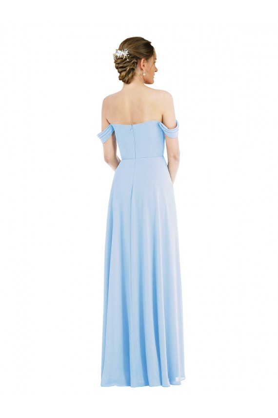 Sleeveless Off the Shoulder Soft Chiffon A-Line Formal Evening Dress Online
