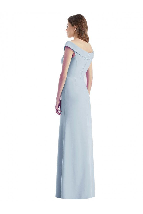 Sleeveless Off the Shoulder Stretch Crepe A-Line Black Tie Evening Dress Online