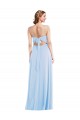 Sleeveless Light Sky Blue Spaghetti Straps Soft Chiffon A-Line Formal Evening Dress Online