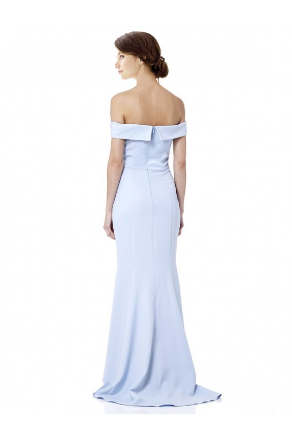 Sleeveless Light Sky Blue Off the Shoulder Stretch Crepe Mermaid Formal Dress Online