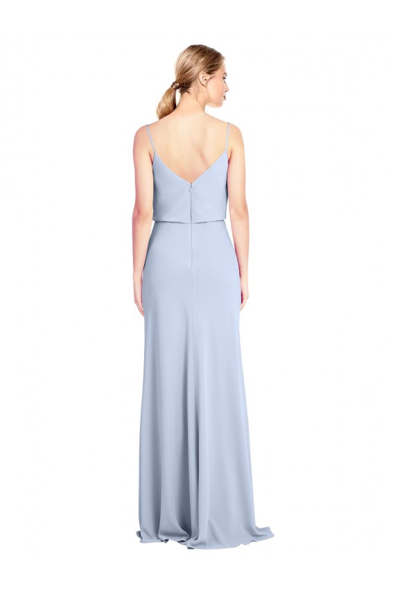 Sleeveless Cowl Neck V-Back Stretch Crepe Sheath Formal Dress Online