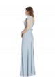 Cap Sleeves Bateau Neck Open Back Stretch Crepe Trumpet Formal Dress Online