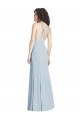 Sleeveless Halter Neck Criss Cross Open Back Stretch Crepe Trumpet Evening Dress Online