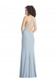 Sleeveless Halter Neck Criss Cross Back Stretch Crepe Trumpet Formal Evening Dress Online