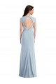 Cap Sleeves Open Back Stretch Crepe Trumpet Formal Evening Dress Online