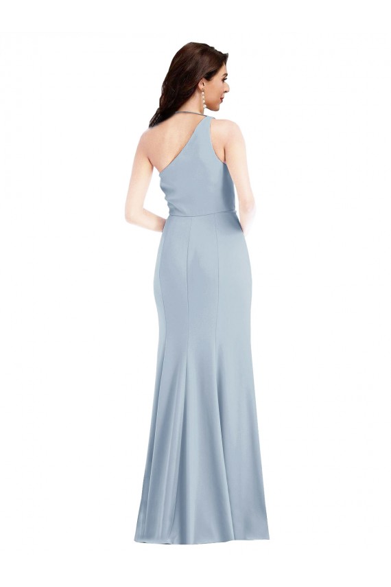 Sleeveless One Shoulder Stretch Crepe Trumpet Formal Dress Online
