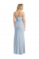 Sleeveless Light Sky Blue Strapless Low Back Stretch Crepe Trumpet Semi Formal Evening Dress Online