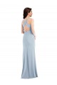Sleeveless V-Neck Criss Cross Back Stretch Crepe Trumpet Evening Dress Online