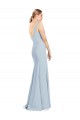 Sleeveless V-Neck Low Back Stretch Crepe Trumpet Evening Dress Online