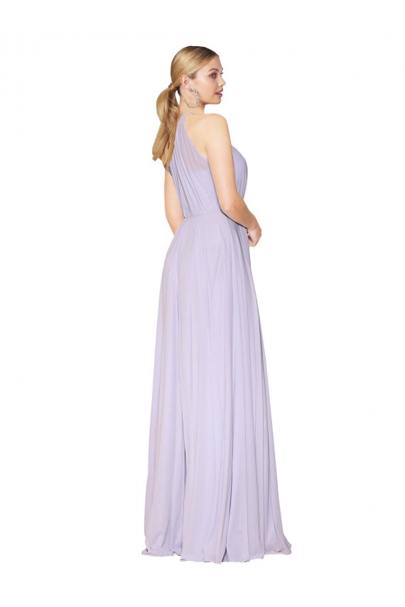 Sleeveless Halter Neck Soft Chiffon A-Line Formal Evening Dress Online