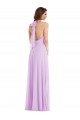 Sleeveless Halter Neck Low Back Soft Chiffon A-Line Semi Formal Evening Dress Online