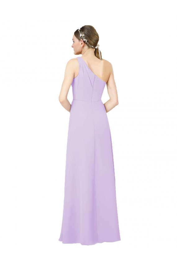 Sleeveless One Shoulder Soft Chiffon Sheath Formal Evening Dress Online