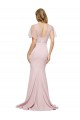 Short Sleeves One Shoulder Low Back Stretch Crepe & Tulle Sheath Formal Evening Dress Online