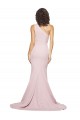 Sleeveless Mauve One Shoulder Stretch Crepe Sheath Semi Formal Evening Dress Online