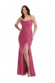 Sleeveless Spaghetti Straps Tie Back Silky Satin Mermaid Plus Size Formal Evening Dress Online