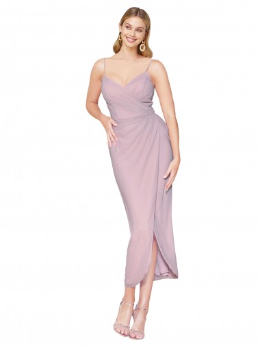 Sleeveless Spaghetti Straps V-Back Soft Chiffon Mermaid High Low Evening Dress Online