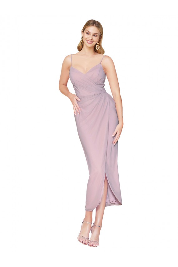 Sleeveless Spaghetti Straps V-Back Soft Chiffon Mermaid High Low Evening Dress Online