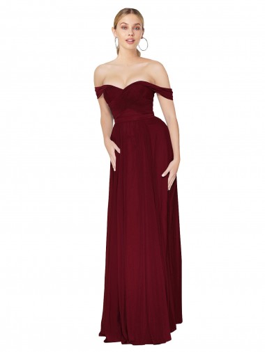 Sleeveless Off the Shoulder Soft Chiffon Mermaid Formal Dress Online