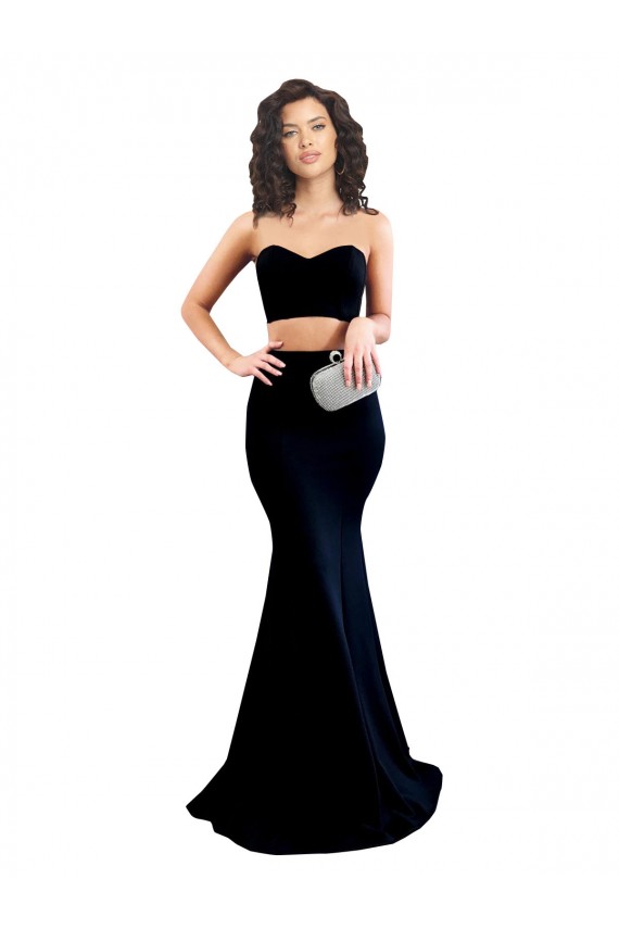 Sleeveless High Neck Low Back Stretch Crepe Mermaid Formal Evening Dress Online
