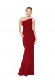 Sleeveless Burgundy One Shoulder Stretch Crepe Mermaid Formal Evening Dress Online