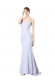 Sleeveless Spaghetti Straps Stretch Crepe Mermaid Evening Gown Online