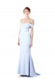 Sleeveless Light Sky Blue Off the Shoulder Stretch Crepe Mermaid Formal Dress Online
